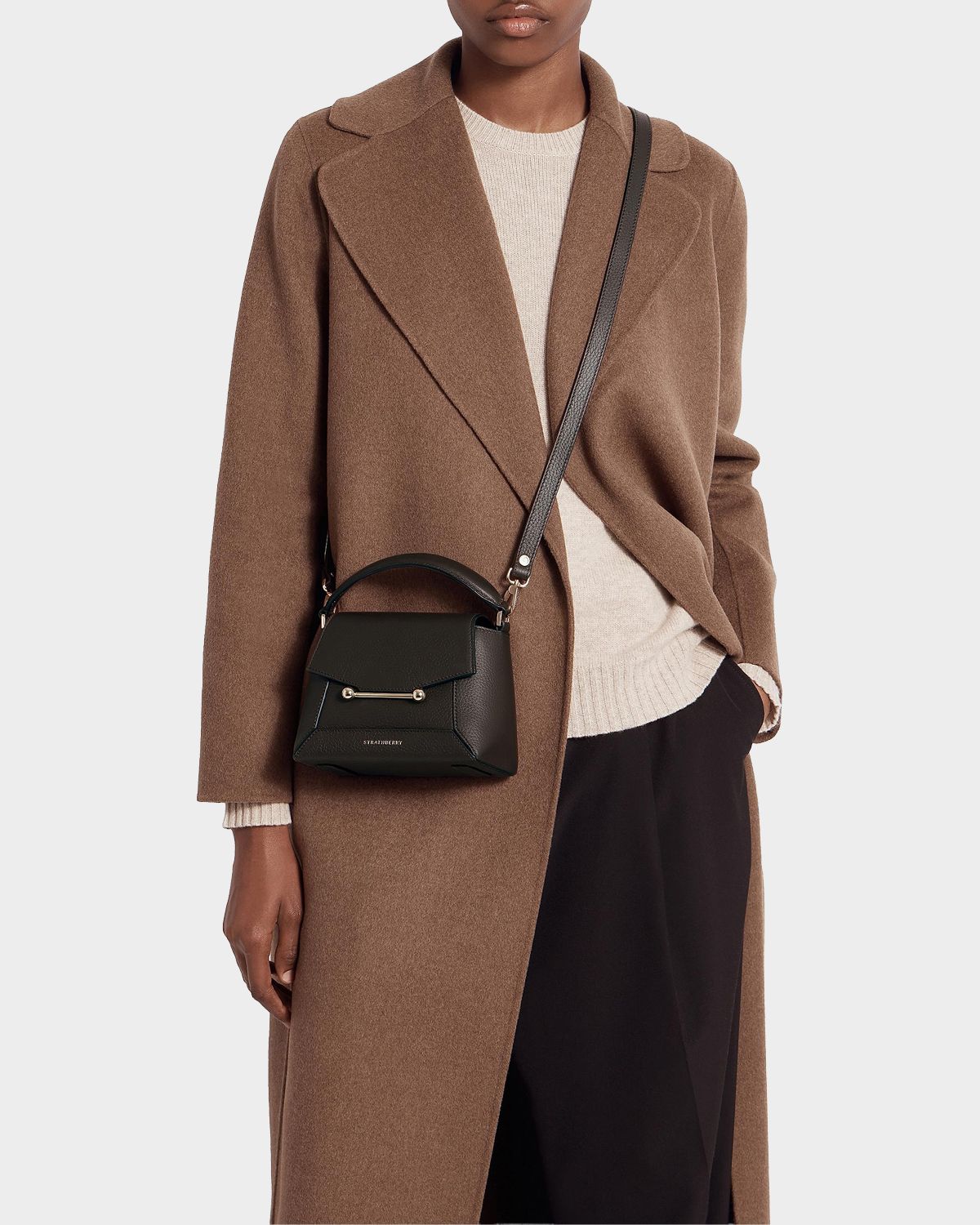 STRATHBERRY Mosaic Nano Grain Leather Top-Handle Bag
