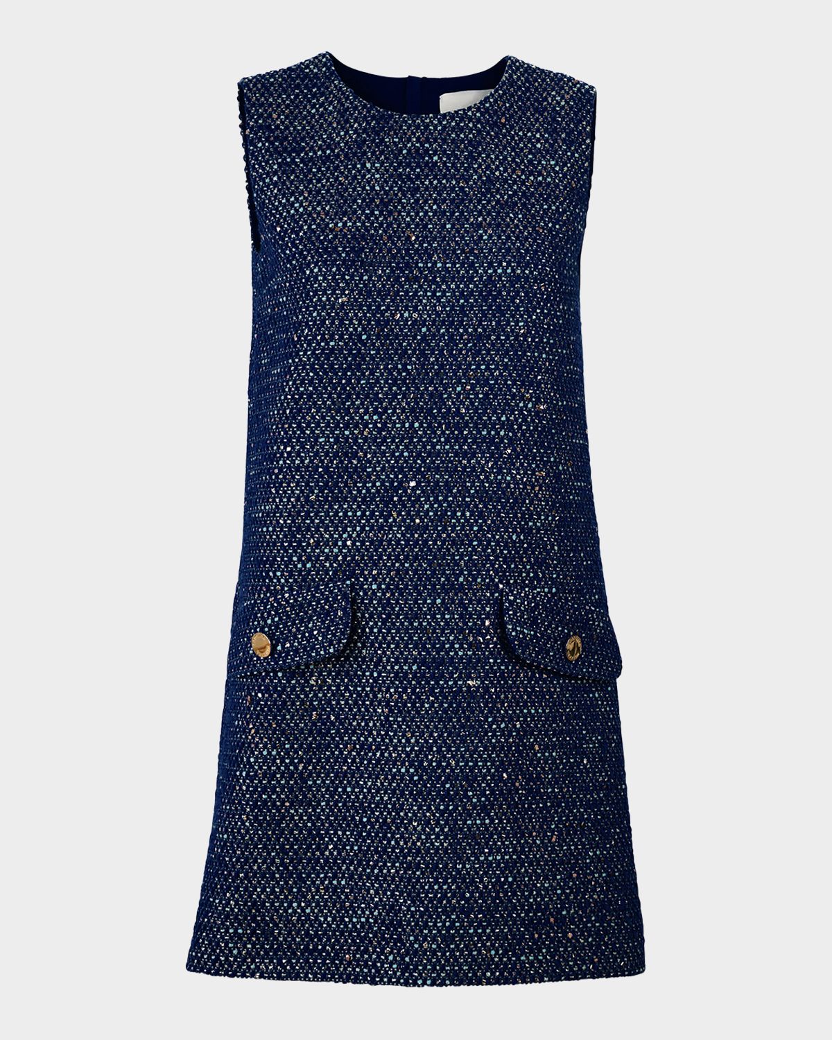Carolina Herrera Tweed Sleeveless Mini Shift Dress