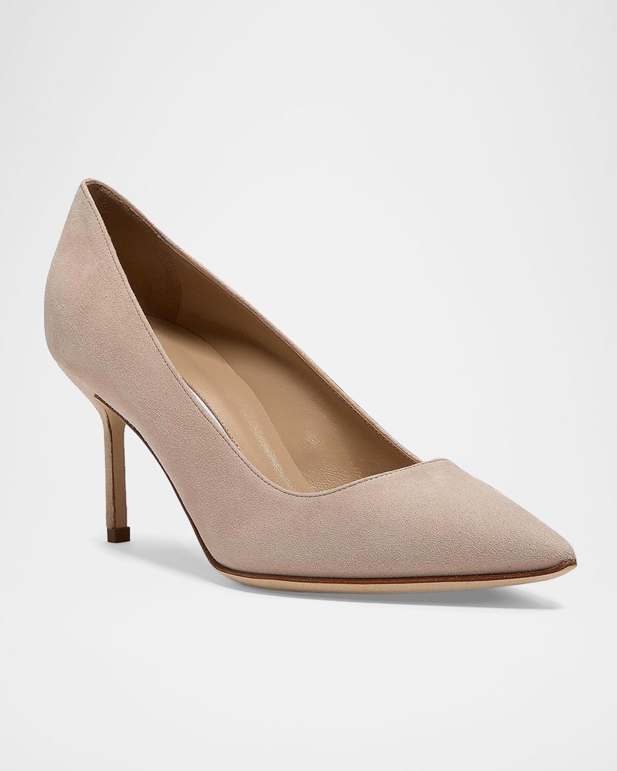 Manolo Blahnik BB 70MM Suede Point Toe Pumps - Women's Shoes