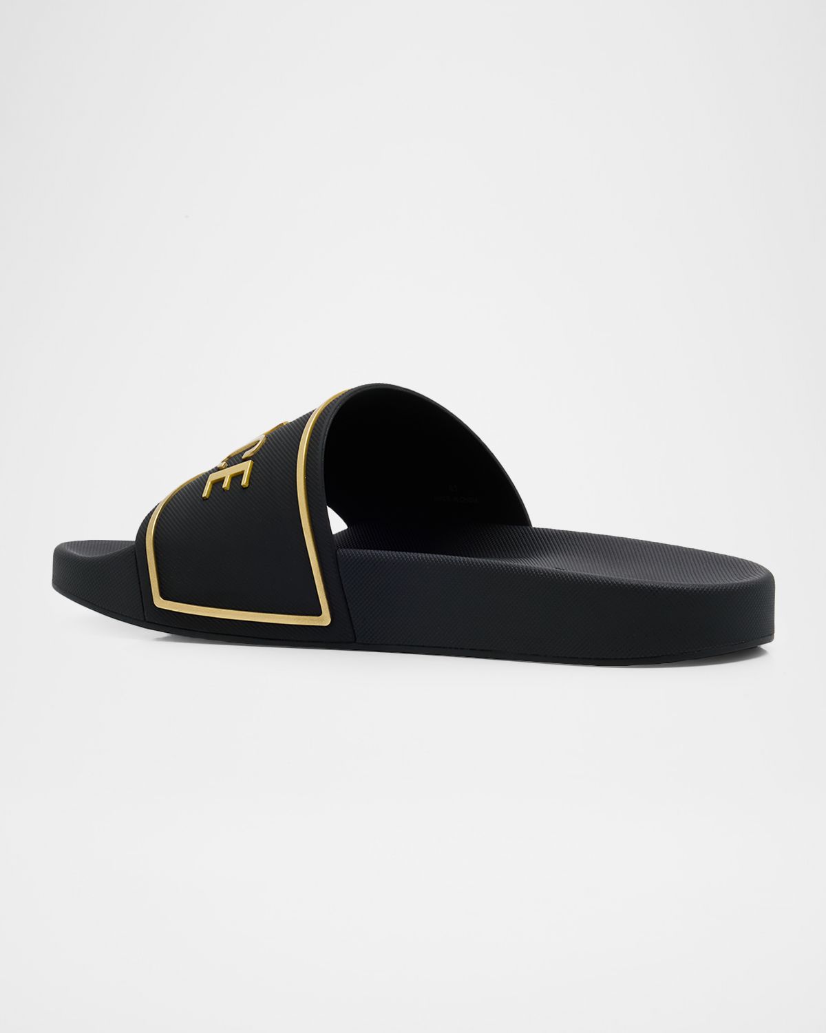 Versace Men 's Embossed Logo Rubber Pool Slides