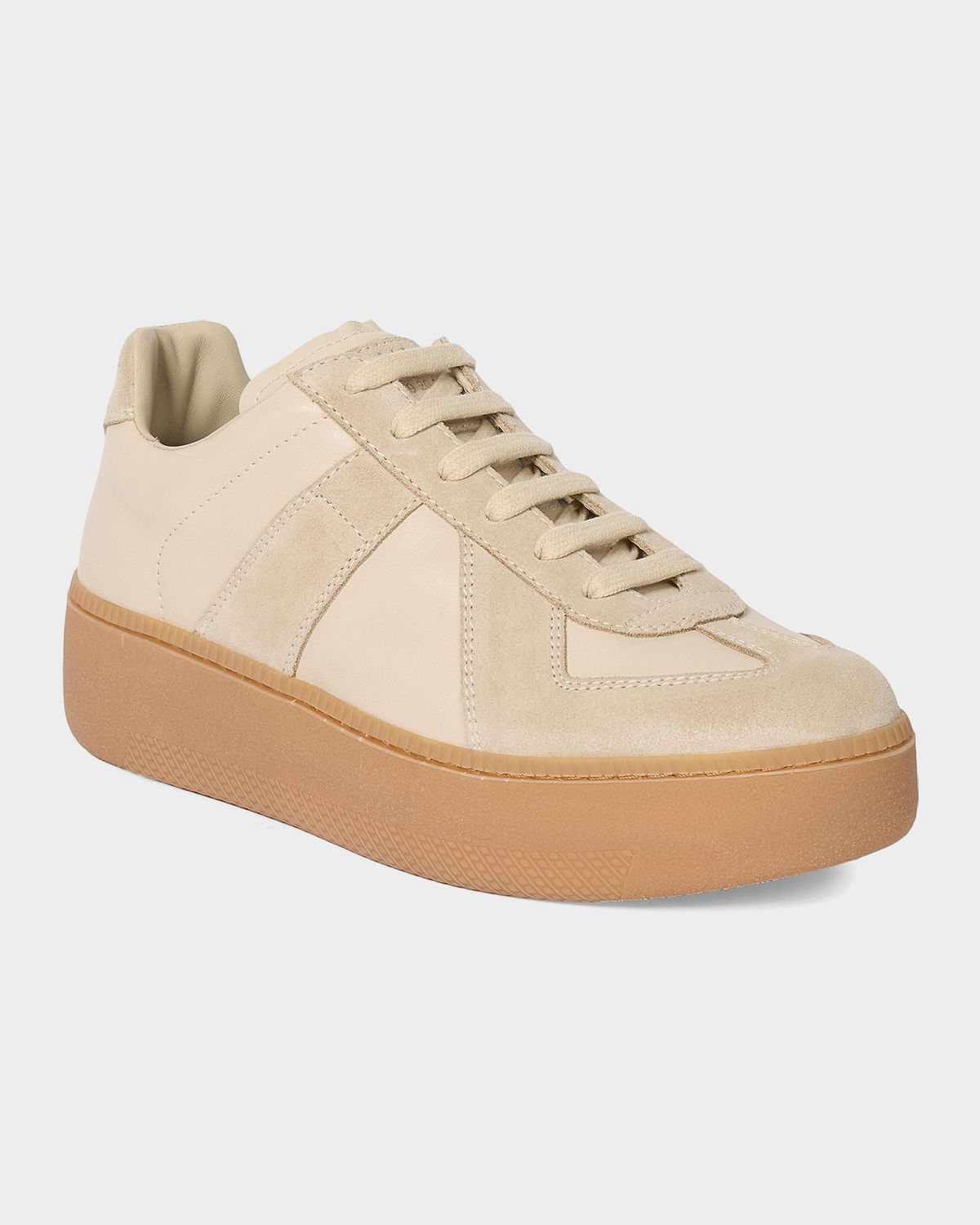 Maison Margiela Replica Mixed Leather Platform Sneakers