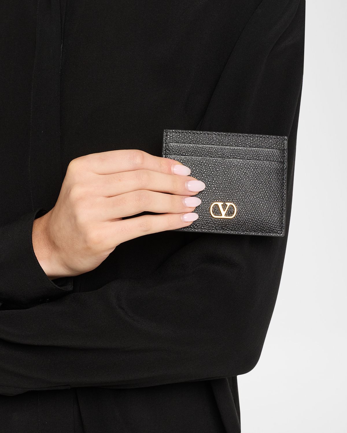 Valentino Garavani VLogo Signature Leather Card Holder