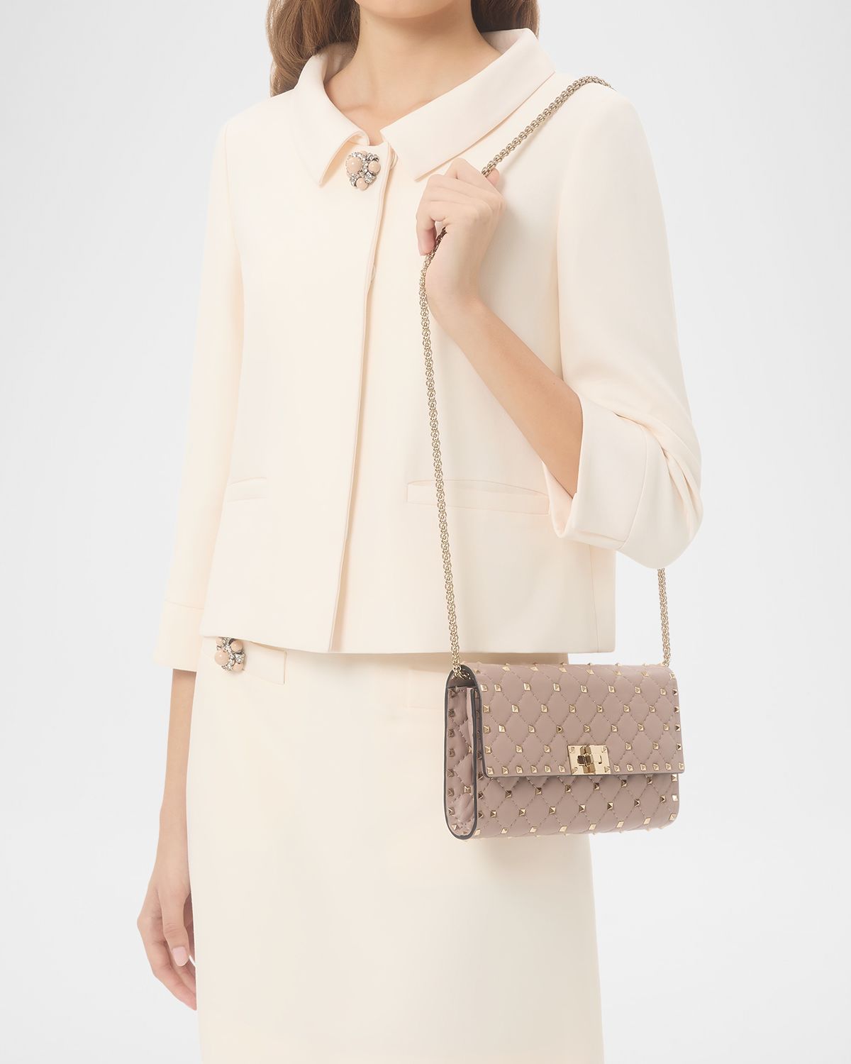 Valentino Garavani Quilted Rockstud Leather Crossbody Bag