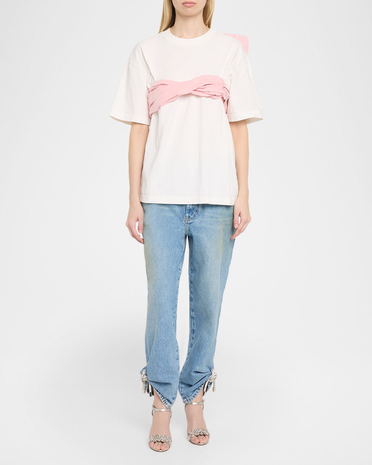 AREA Taffeta Knot Bandeau T-Shirt