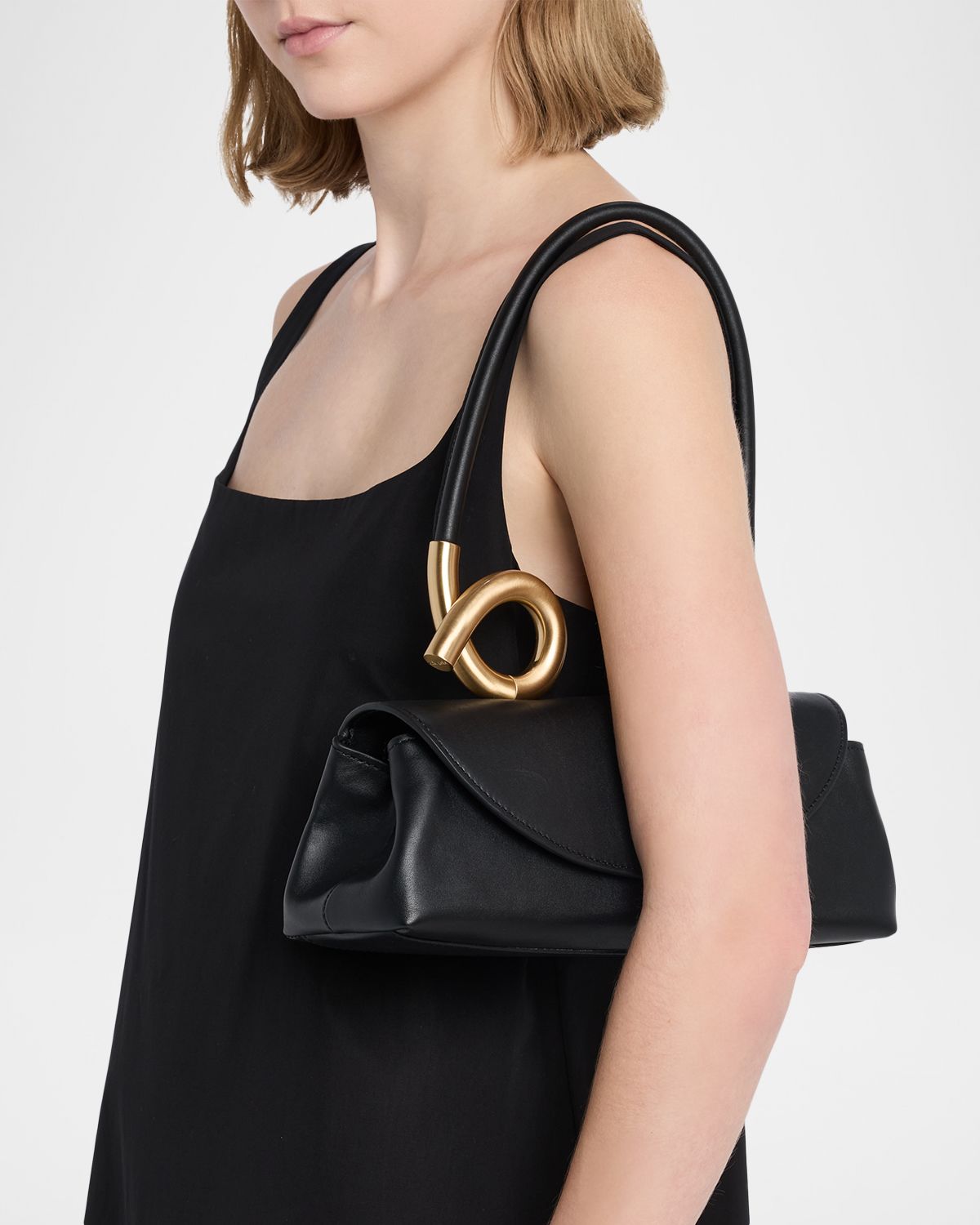 Cult Gaia Azariah Sculptural Twist Leather Shoulder Bag