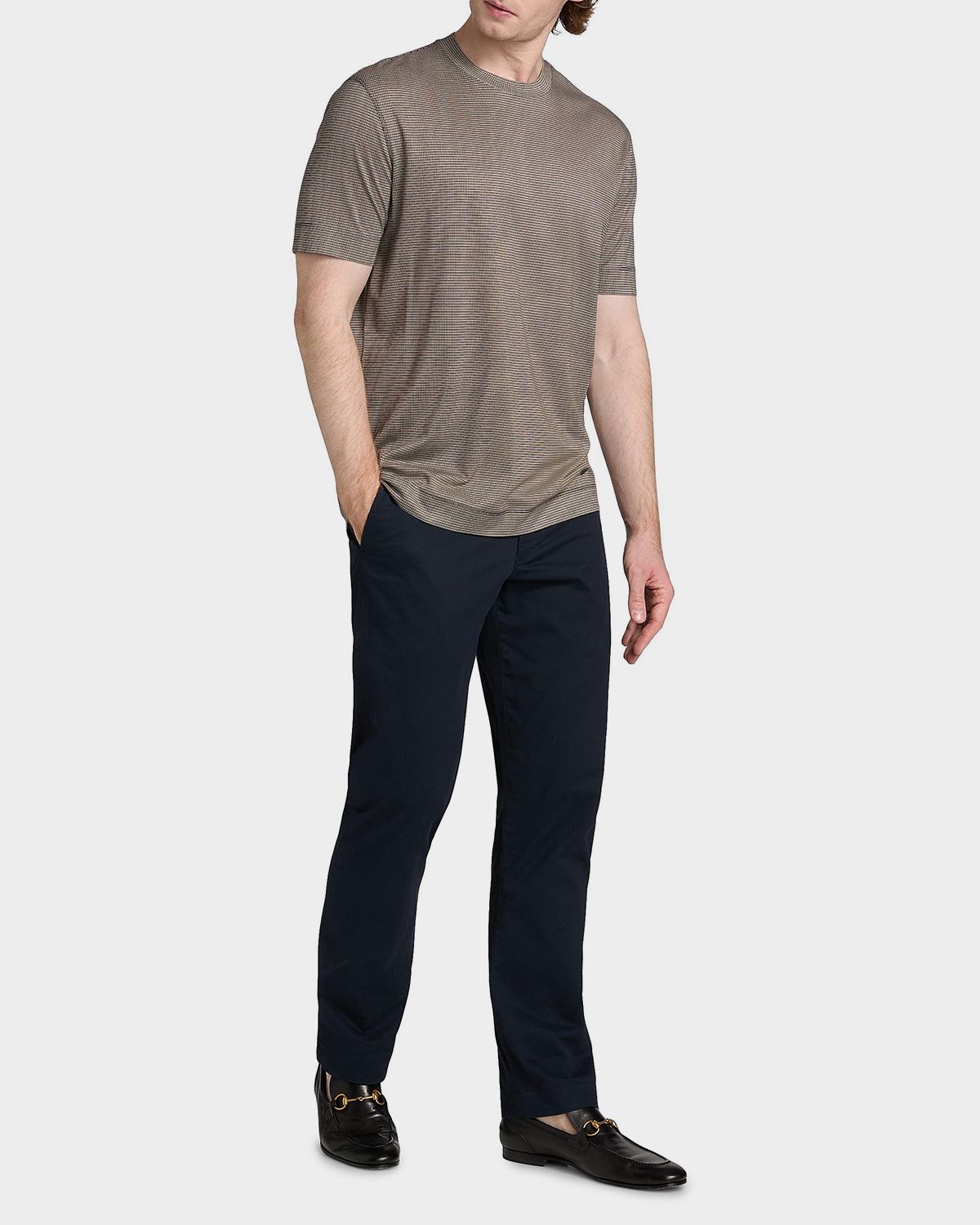 Emporio Armani Men 's Lyocell and Cotton Micro-Geometric Crewneck T-Shirt | Thumbnail 13 Emporio Armani Men 's Lyocell and Cotton Micro-Geometric Crewneck T-Shirt | Thumbnail 13