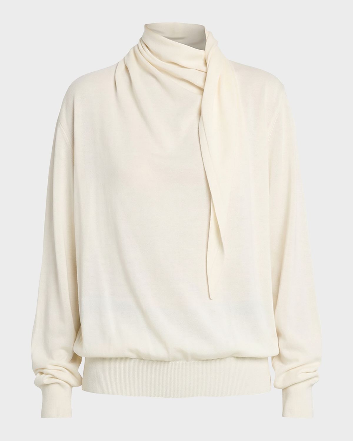 Jil Sander Draped Neck-Scarf Oversized Sweater