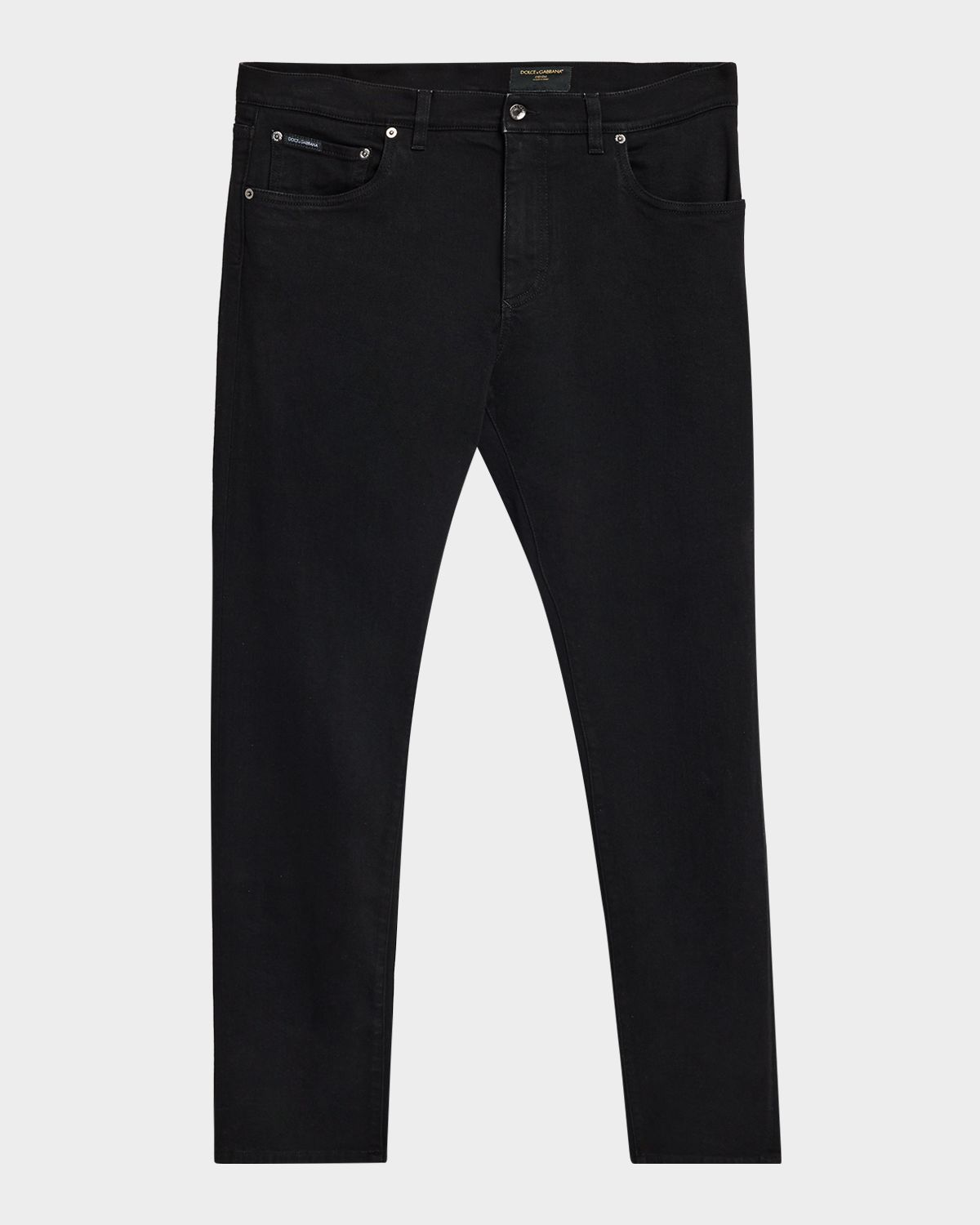 Dolce & Gabbana Men 's Slim Fit Logo Plaque Five-Pocket Pants