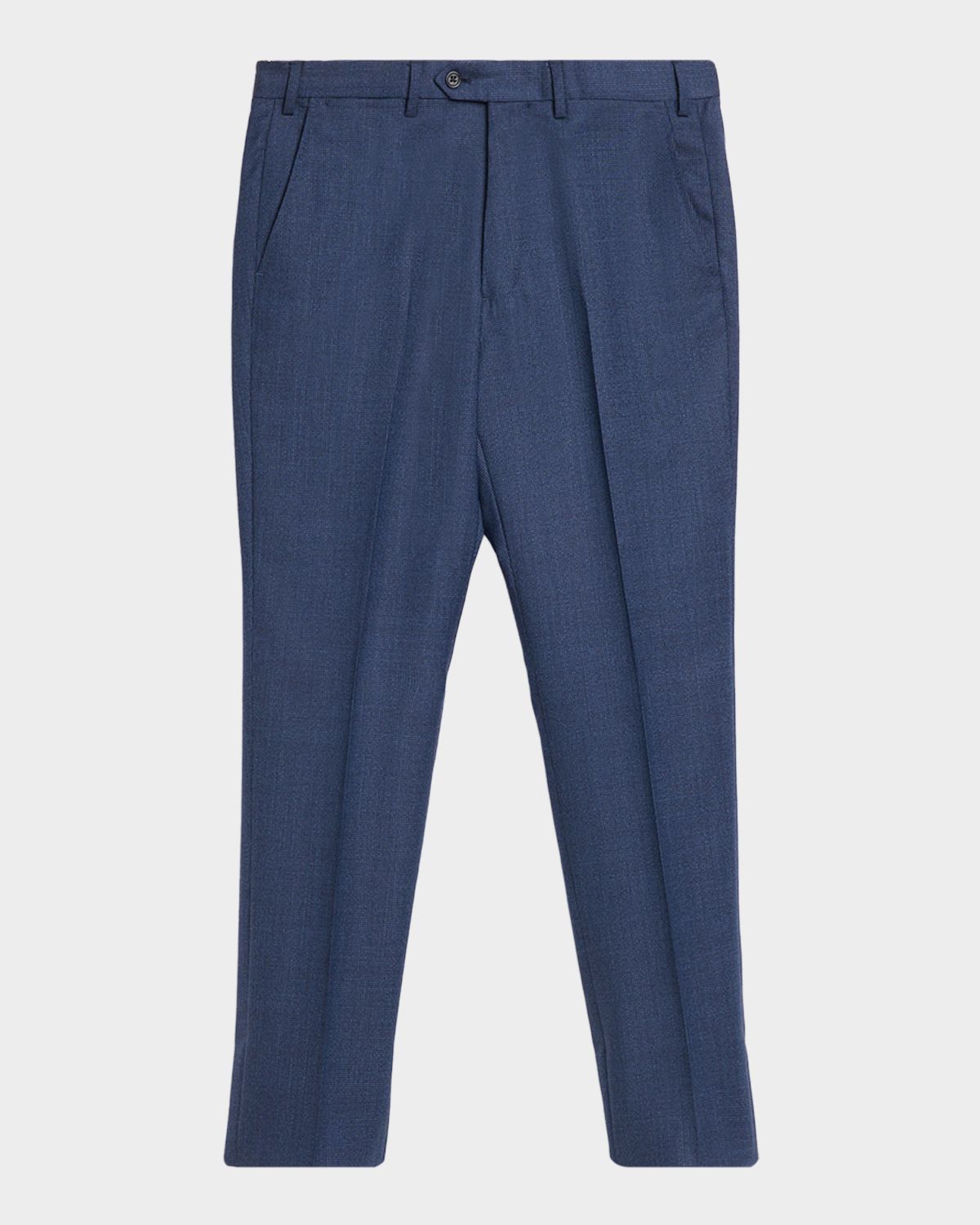 Emporio Armani Men 's Textured Wool Tapered Flat-Front Trousers