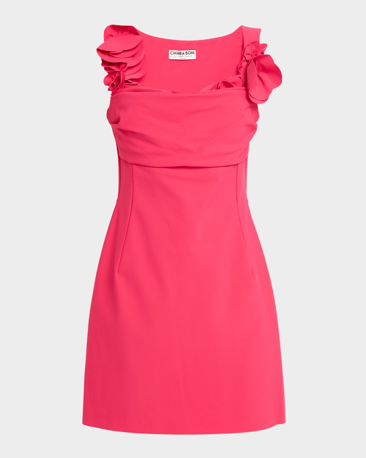 Chiara Boni La Petite Robe Dunca Floral Applique Square-Neck Mini Dress