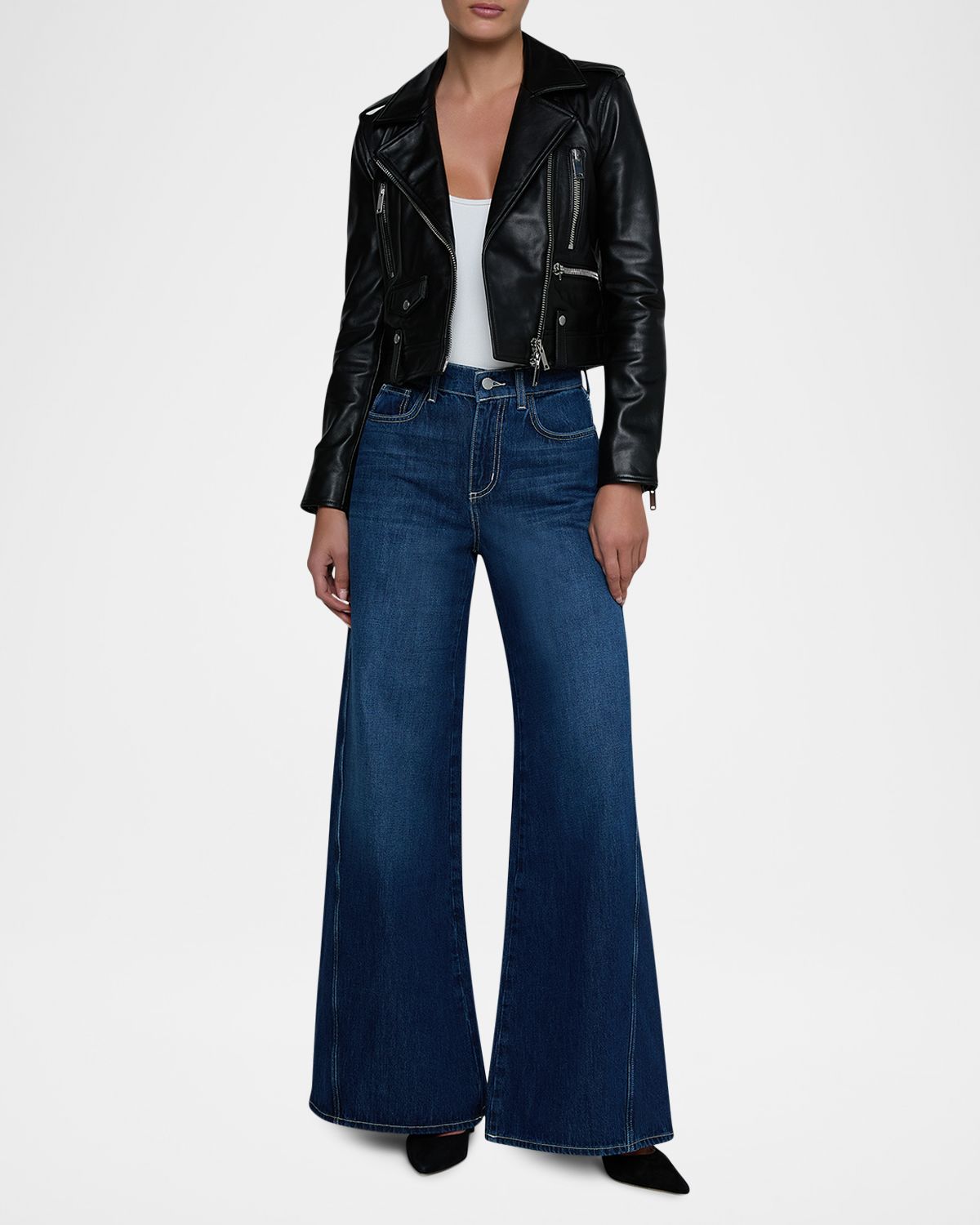L 'Agence Blakely Leather Biker Jacket