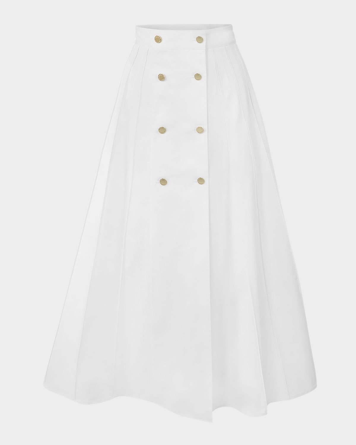 Carolina Herrera A-Line Sailor-Button Midi Skirt