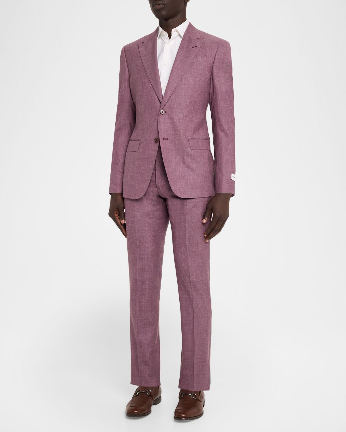 Emporio Armani Men 's G Line Sharkskin Wool, Silk and Linen Two-Piece Suit