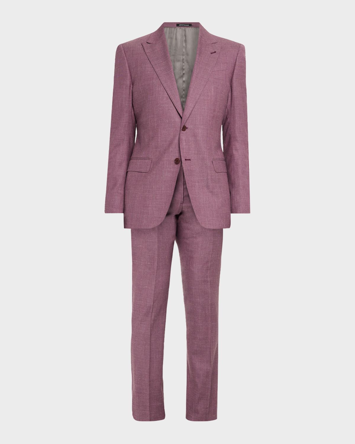 Emporio Armani Men 's G Line Sharkskin Wool, Silk and Linen Two-Piece Suit