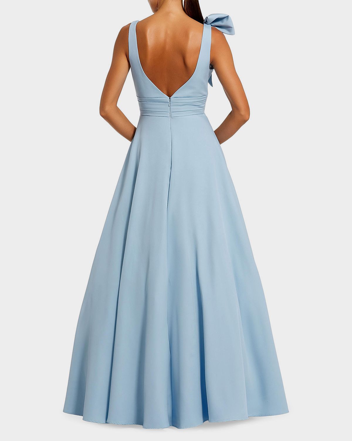 Mac Duggal Crepe Sleeveless V-Neck Gown