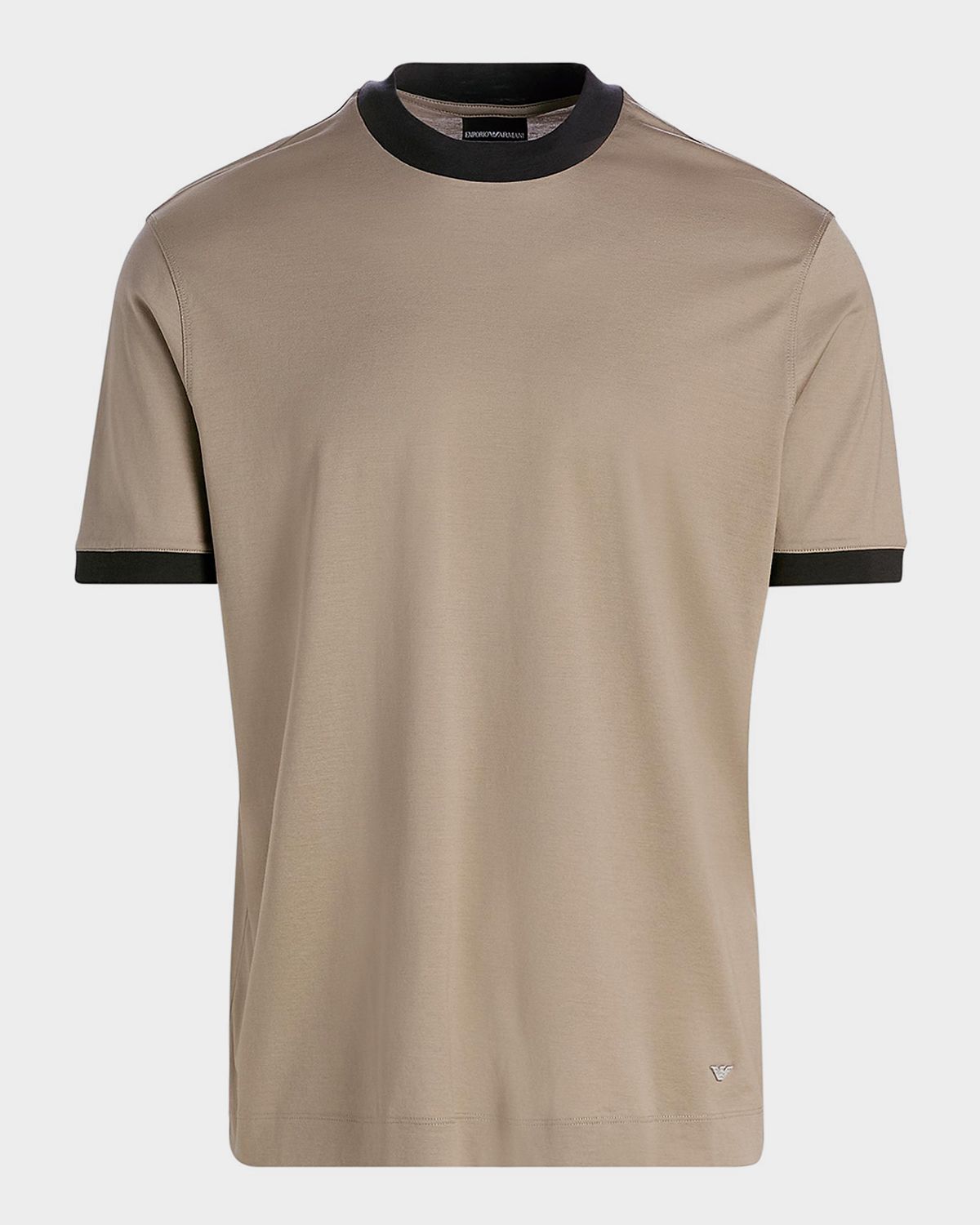 Emporio Armani Men 's Lyocell and Cotton Contrast-Trim Crewneck T-Shirt