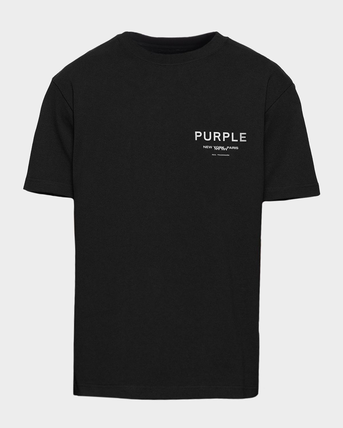 PURPLE Men 's Cotton Jersey Logo Crewneck T-Shirt | Thumbnail 4 PURPLE Men 's Cotton Jersey Logo Crewneck T-Shirt | Thumbnail 4