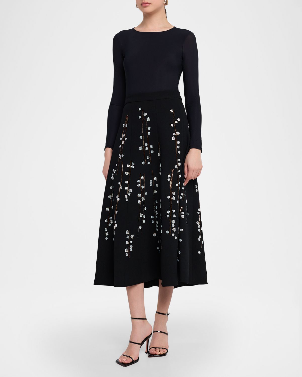 Libertine Sakura Embellished Midi Tulip Skirt