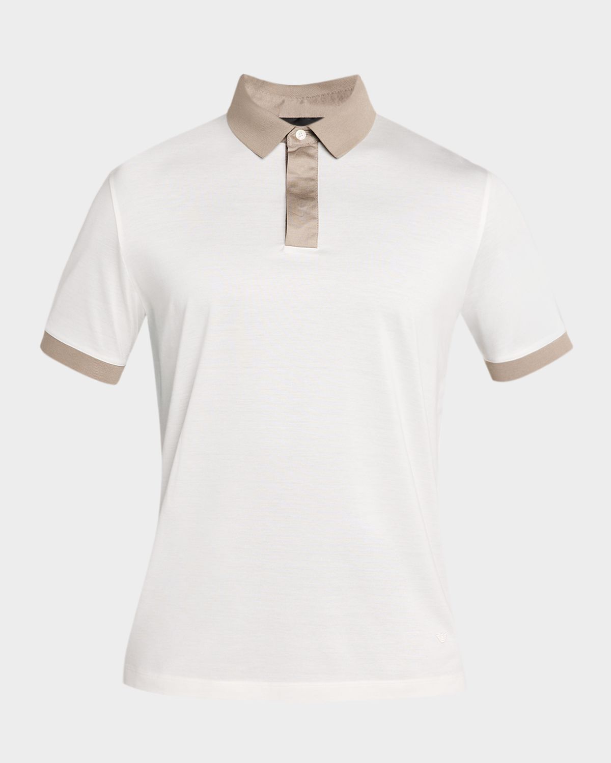 Emporio Armani Men 's Lyocell and Cotton Contrast-Trim Polo Shirt