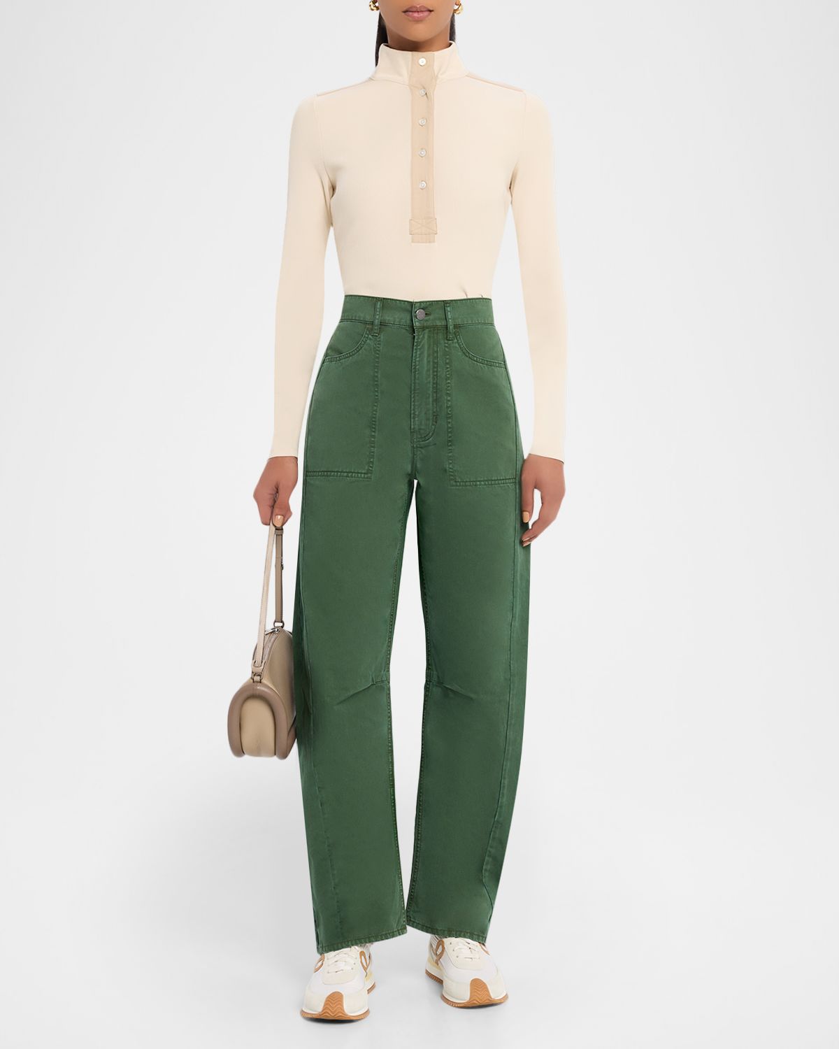 Veronica Beard Reynart Long-Sleeve Rib-Knit Top