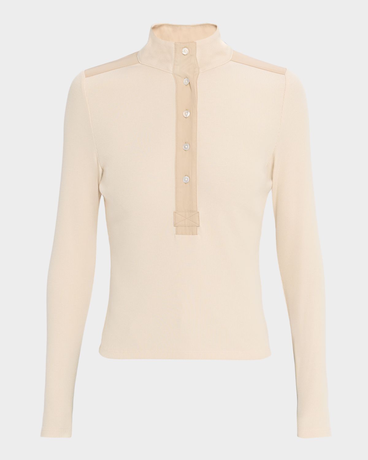 Veronica Beard Reynart Long-Sleeve Rib-Knit Top