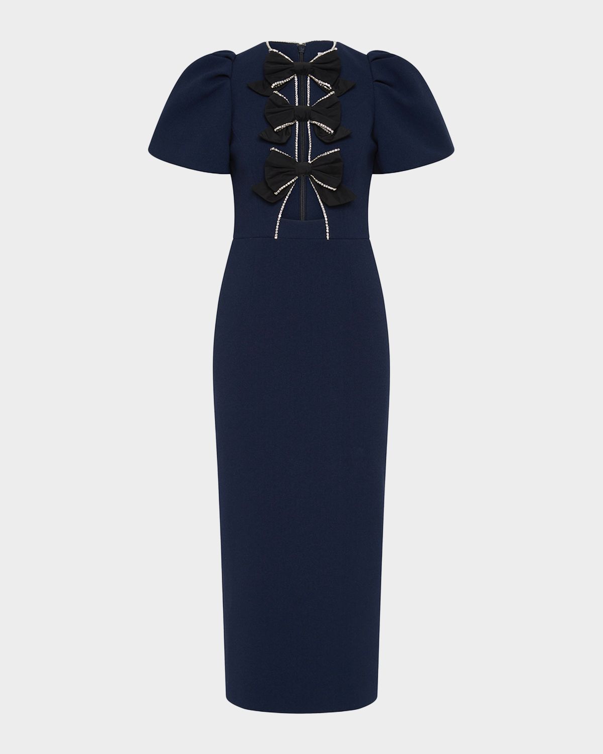 REBECCA VALLANCE Nemy Bow-Embellished Cutout Crepe Midi Dress
