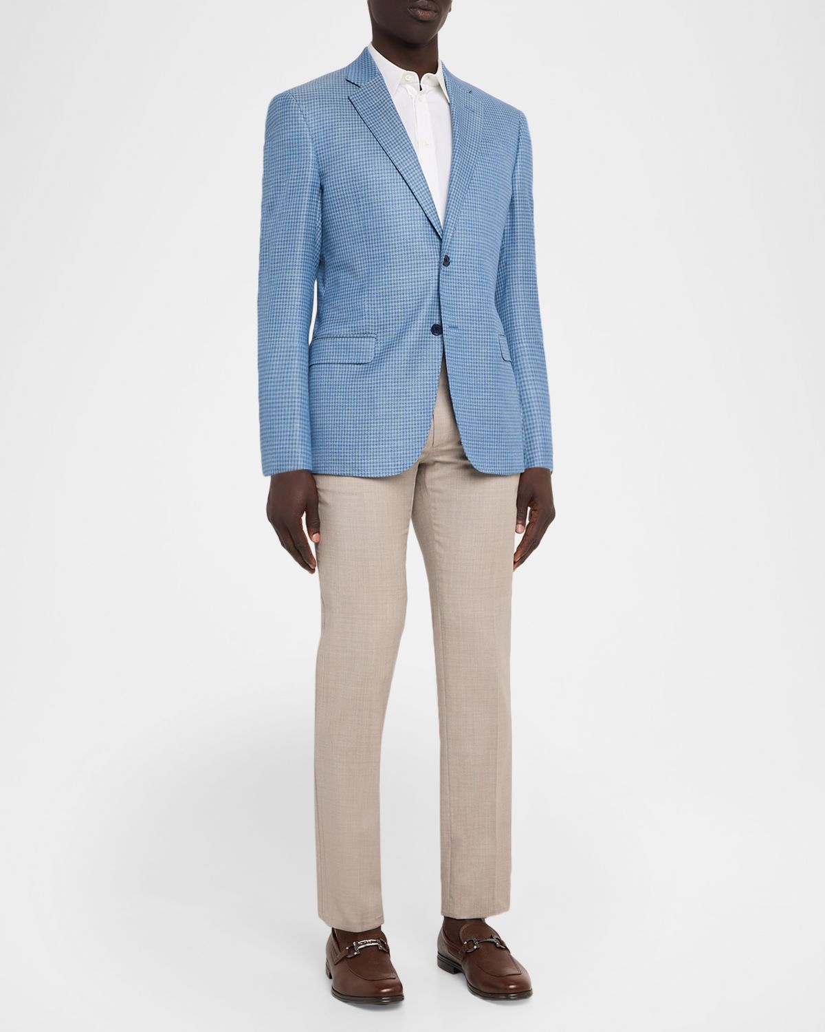 Emporio Armani Men 's Micro-Check Bamboo Viscose G Line Sport Coat