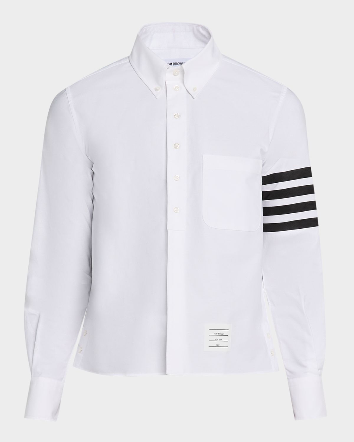 Thom Browne Men 's Cotton and Silk Straight Fit 4-Bar Sleeve Sport Shirt | Thumbnail 6 Thom Browne Men 's Cotton and Silk Straight Fit 4-Bar Sleeve Sport Shirt | Thumbnail 6