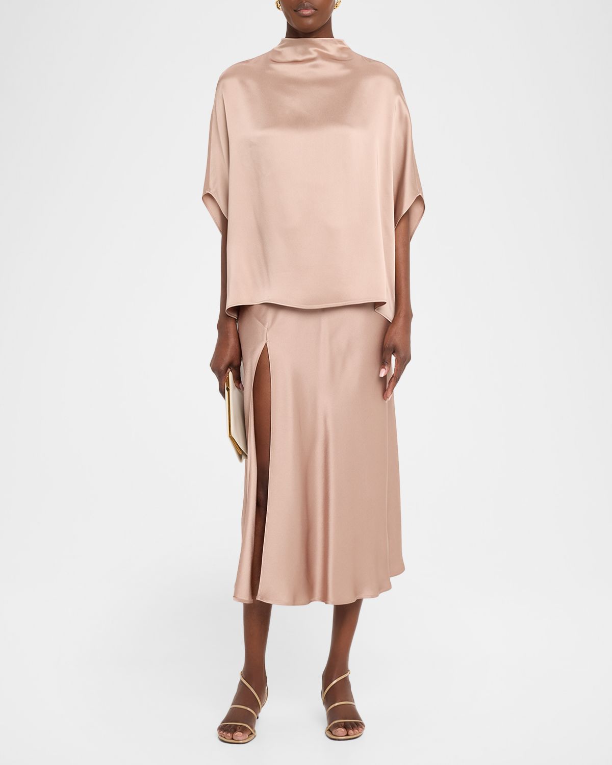 LAPOINTE Satin Cape Tee