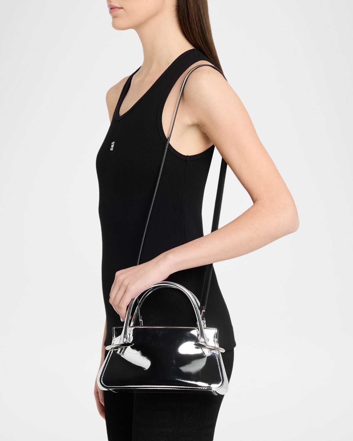 Givenchy Pinch Mini Top-Handle Bag in Mirror Leather