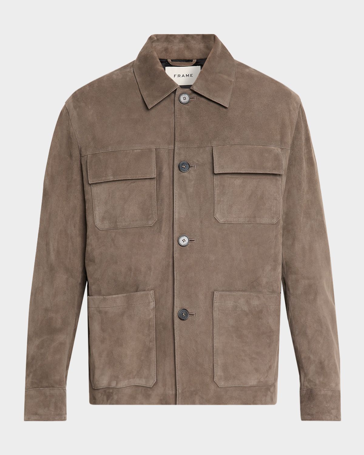 FRAME Men 's Taupe Suede Chore Coat | Thumbnail 6 FRAME Men 's Taupe Suede Chore Coat | Thumbnail 6