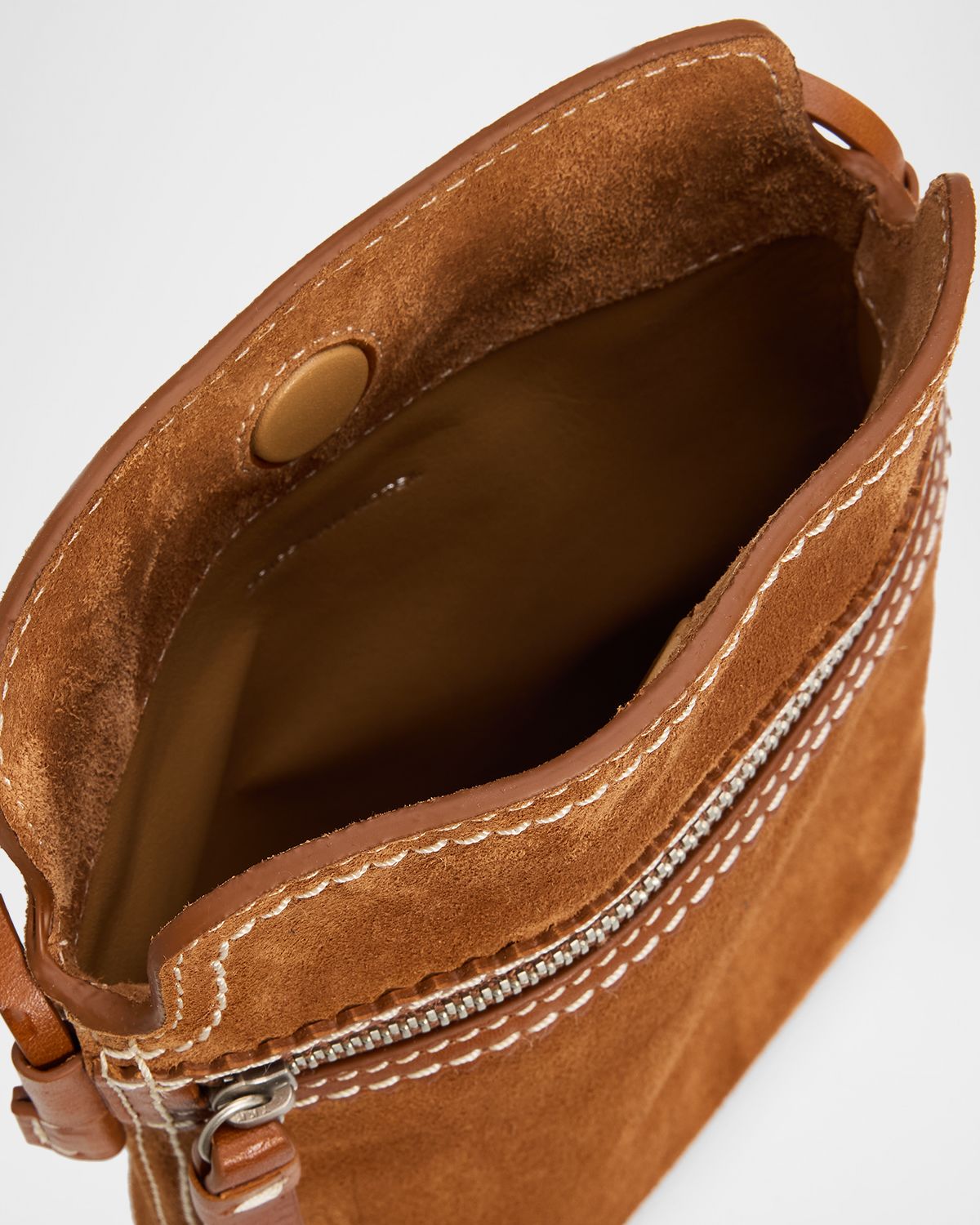 Dries Van Noten Men 's Suede Leather-Trim Crossbody Bag | Thumbnail 4