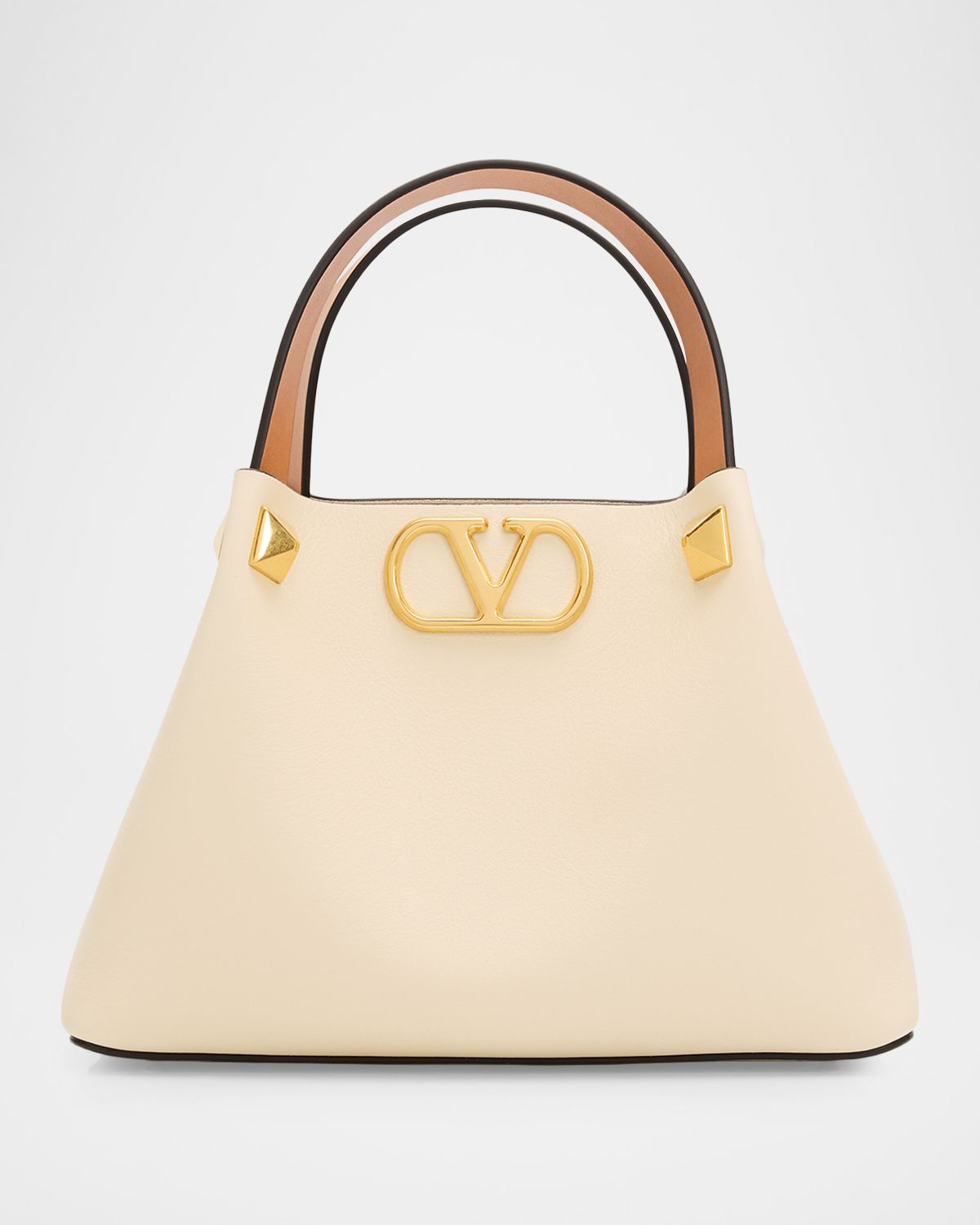 Valentino Garavani Small VLogo Rockstud Leather Top-Handle Bag