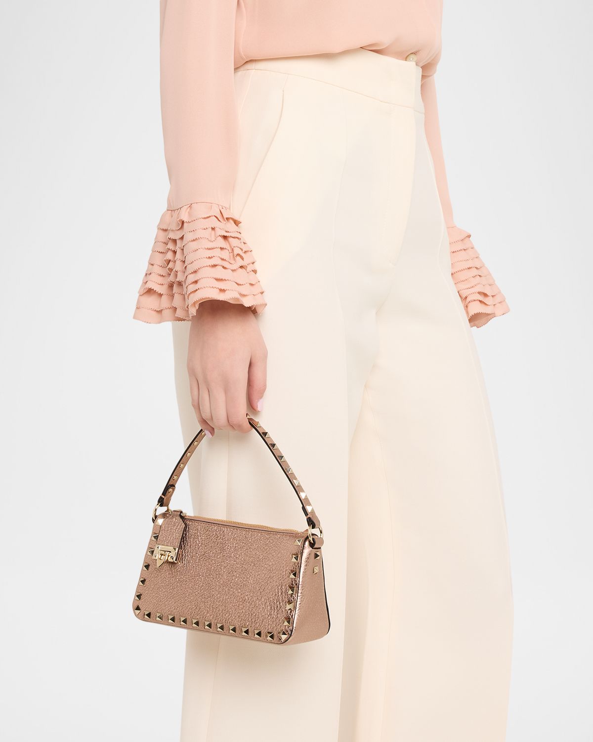 Valentino Garavani Rockstud Small Laminated Grainy Calfskin Leather Crossbody Bag | Thumbnail 6 Valentino Garavani Rockstud Small Laminated Grainy Calfskin Leather Crossbody Bag | Thumbnail 6