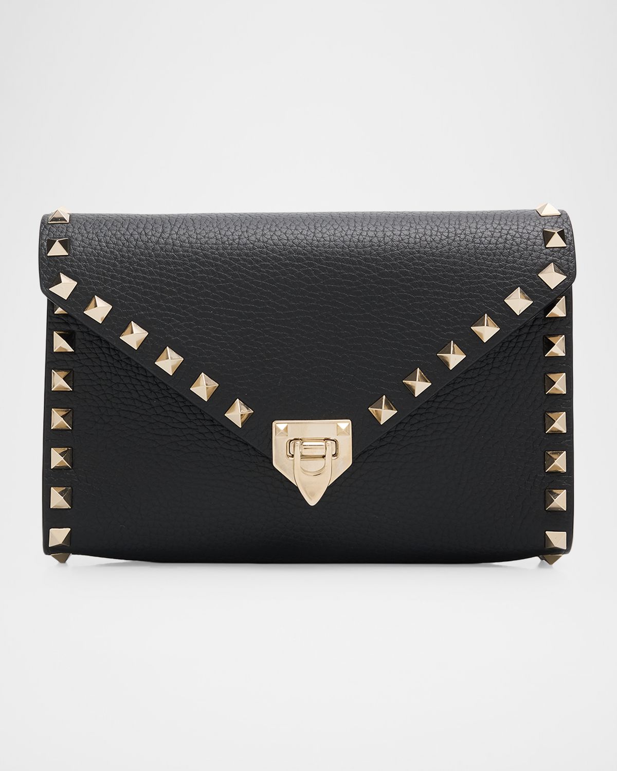 Valentino Garavani Mini Rockstud Grain Leather Clutch Bag