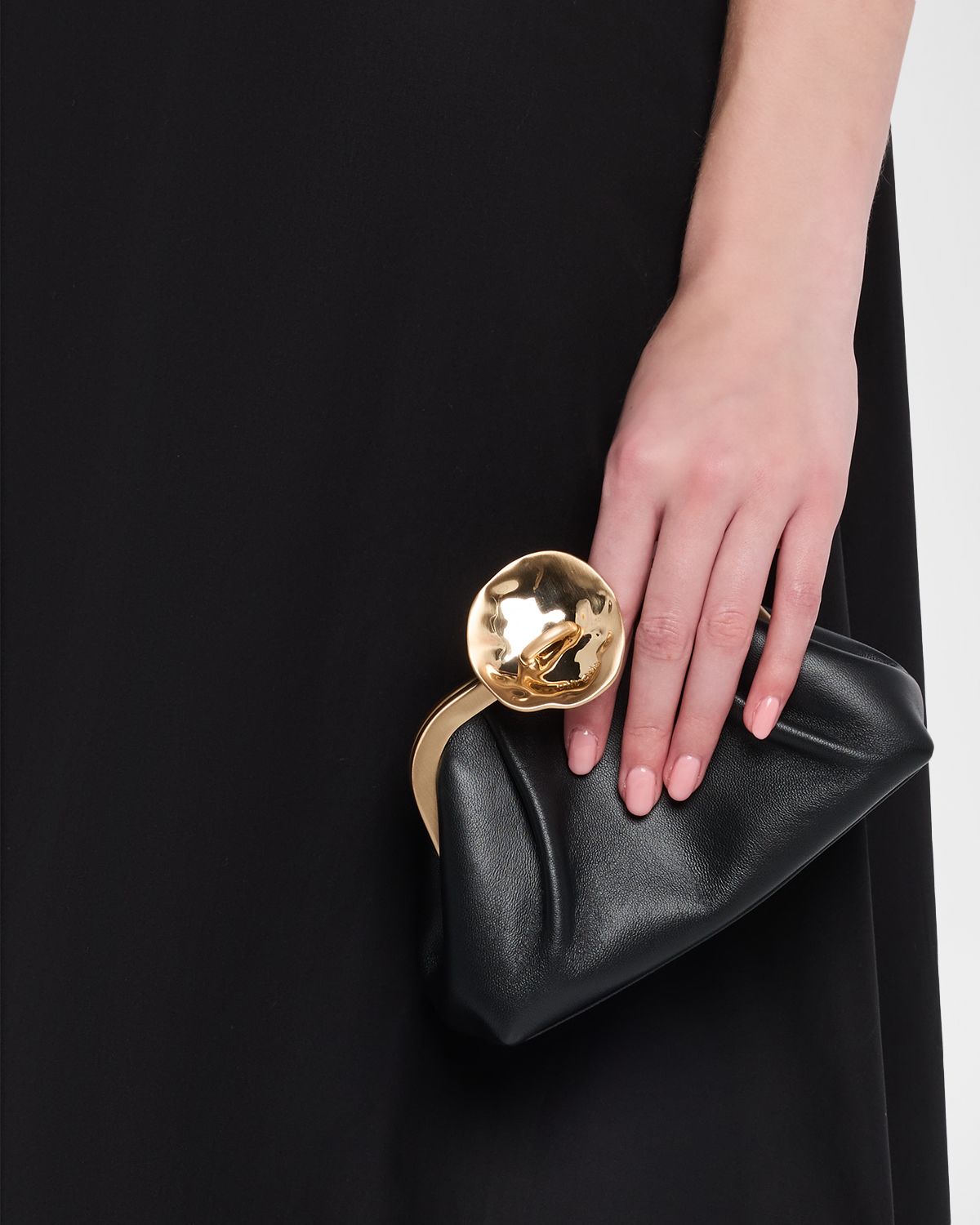 Cult Gaia Izara Nappa Leather Clutch Bag