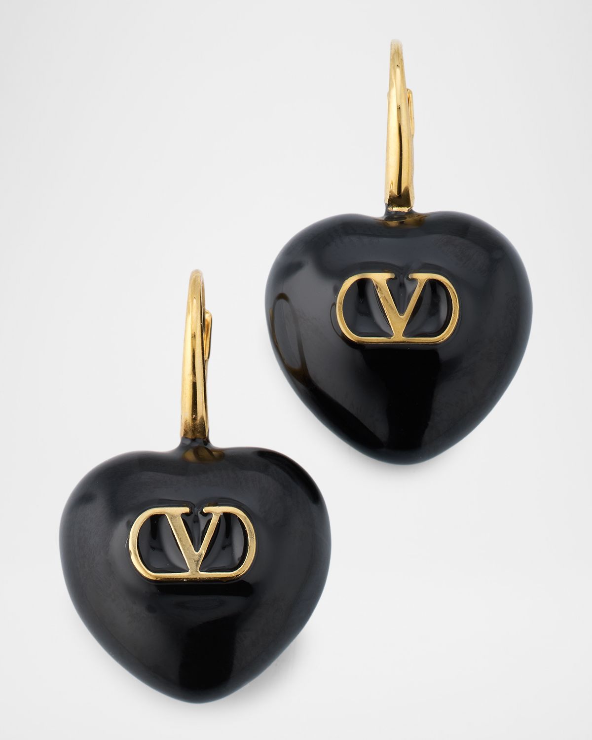 Valentino Garavani Enamel Heart Drop Earrings