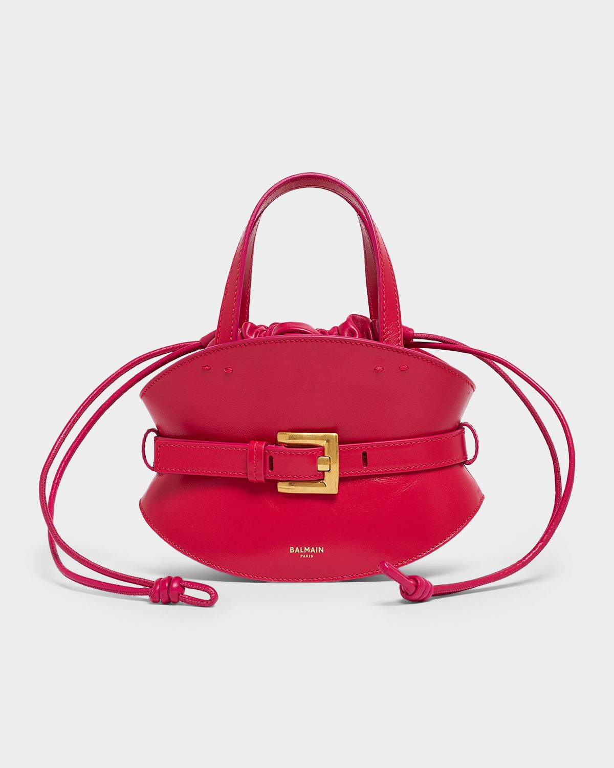 Balmain Shuffle Mini Belted Top-Handle Bag in Leather