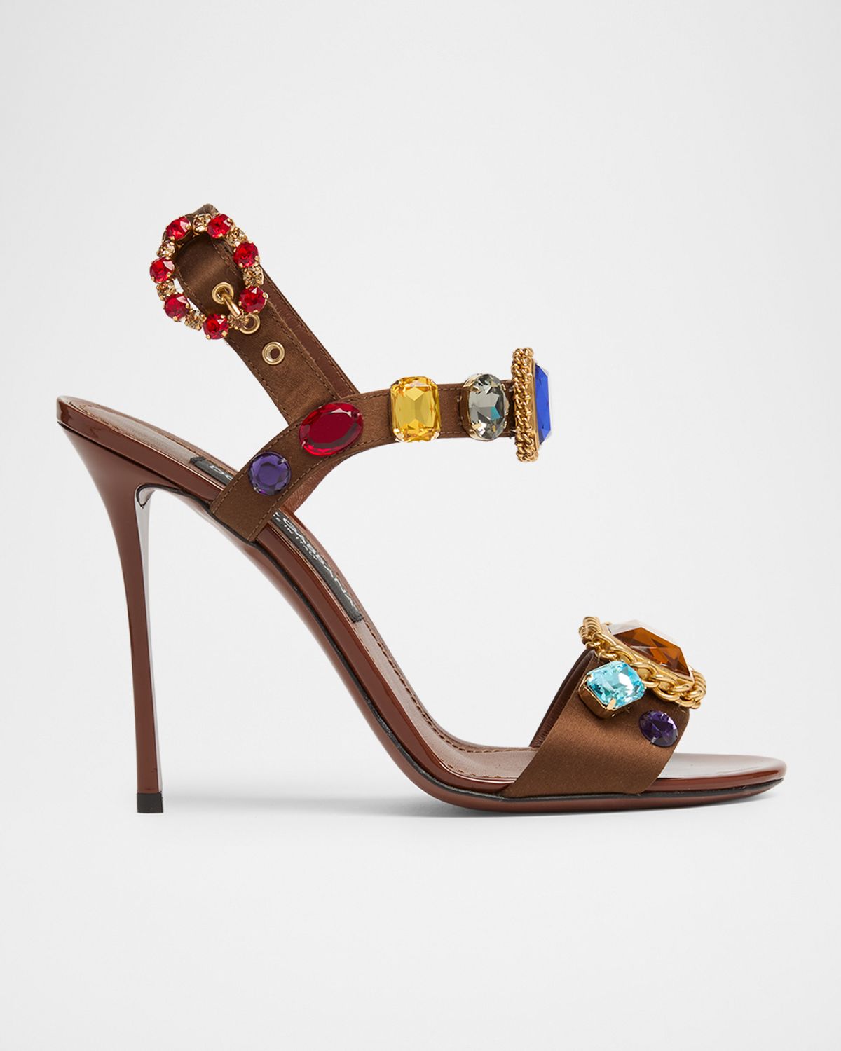Dolce & Gabbana 105mm Stone Embellished Satin Sandals