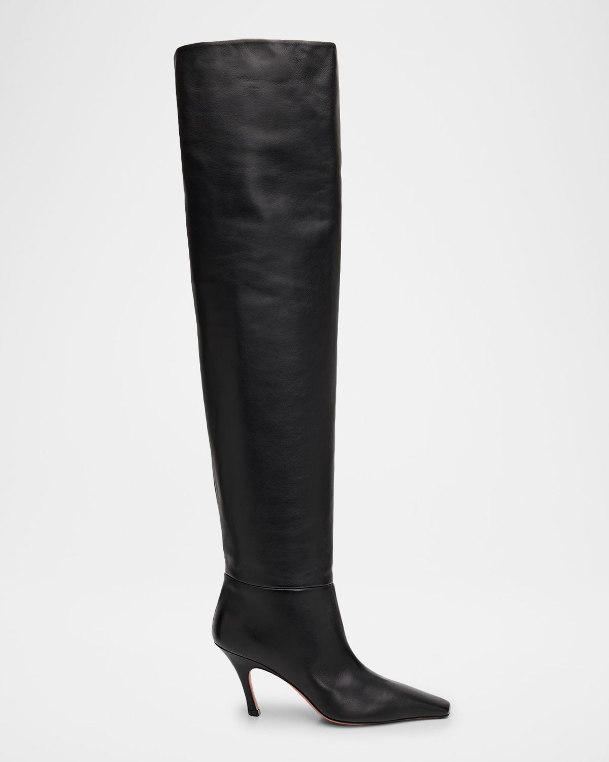 Amina Muaddi 80mm Jamie Leather Thigh-High Boots