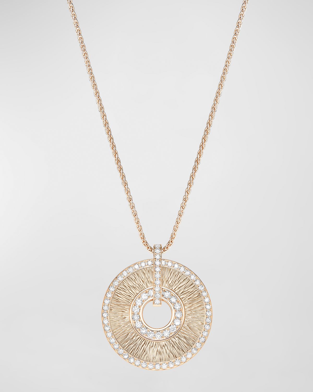 PIAGET 18K Rose Gold Possession Pendant Necklace with Pave Diamonds