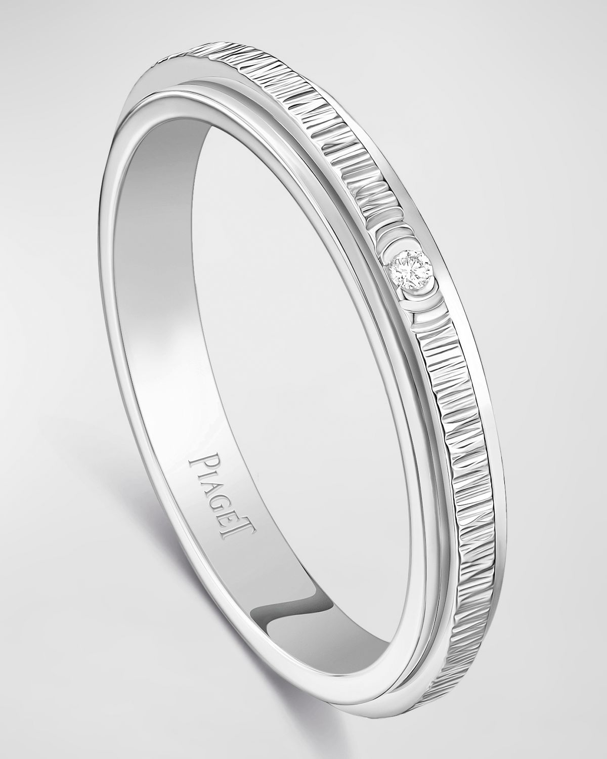 PIAGET 18K White Gold Possession Ring with Diamonds, Size 53