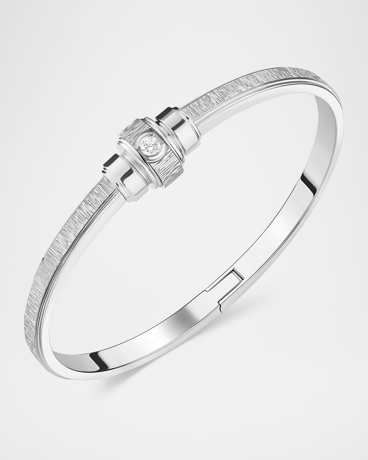 PIAGET 18K White Gold Possession Bracelet with 1 Diamond Station, Size 17cm