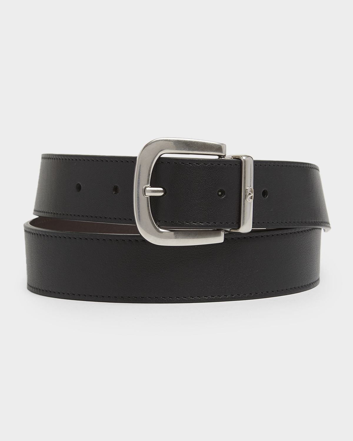 Valentino Garavani Men 's Buckle Reversible Leather Belt