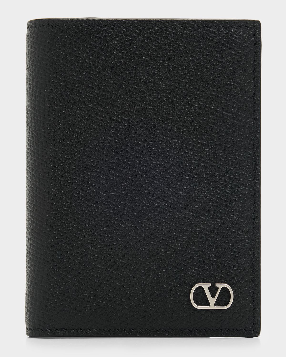 Valentino Garavani Men 's Vlogo Signature Grainy Calfskin Card Holder