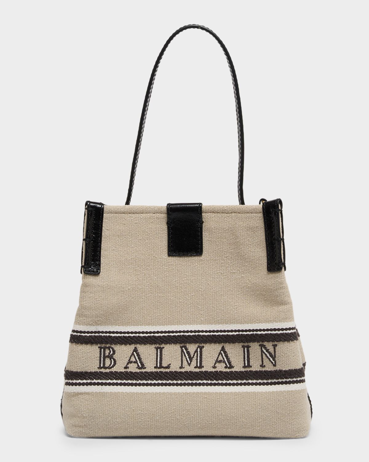 Balmain Release Bucket Crossbody Bag in Canvas