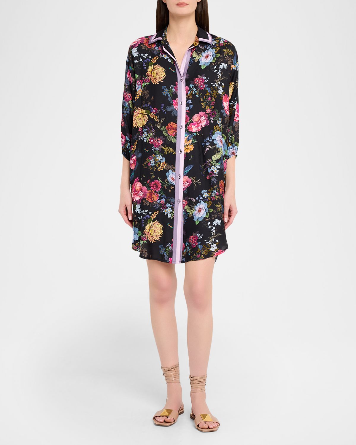Johnny Was Baccara Floral Shirtdress Coverup | Thumbnail 5 Johnny Was Baccara Floral Shirtdress Coverup | Thumbnail 5