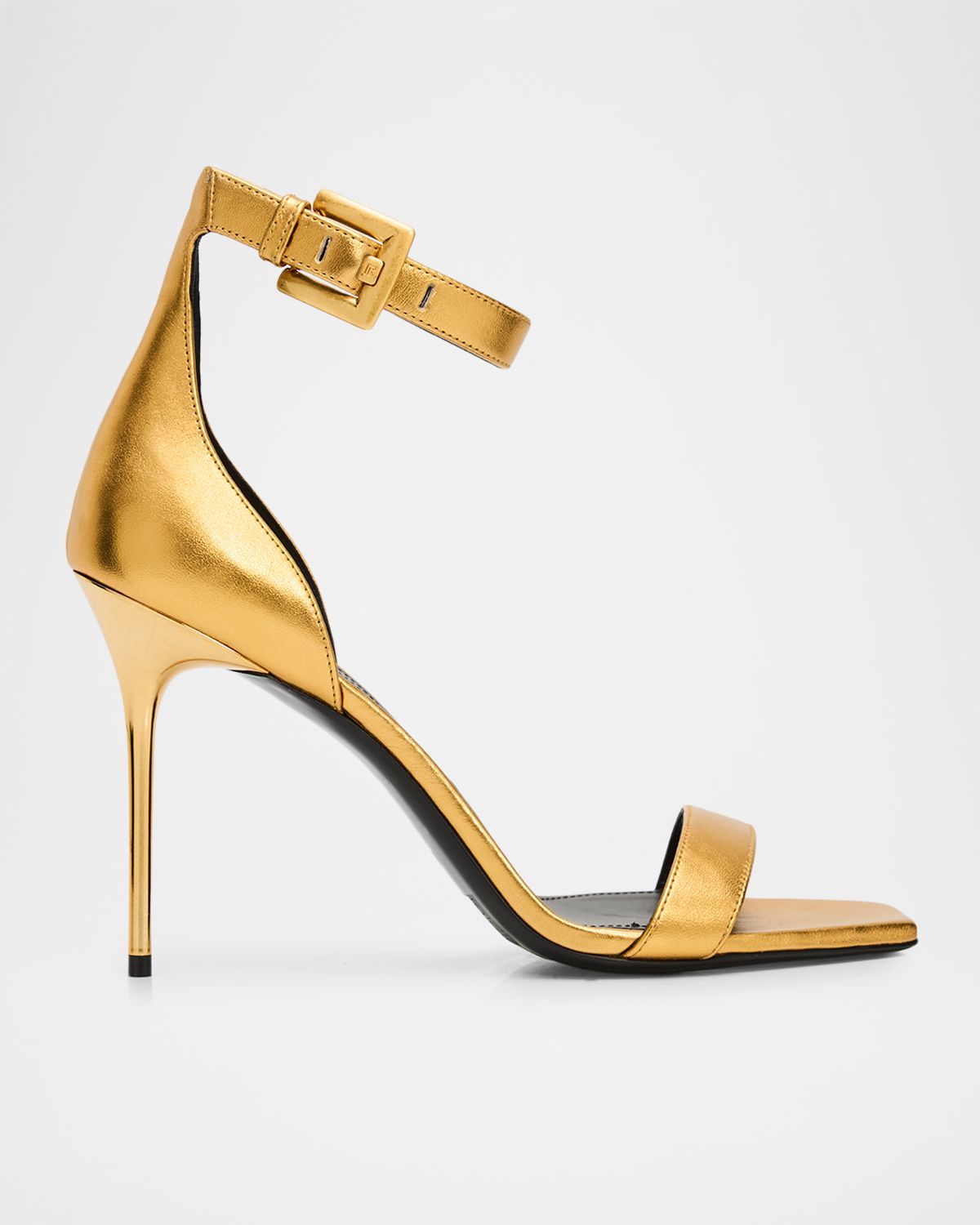 Balmain 100mm Anthem Metallic Leather Sandals