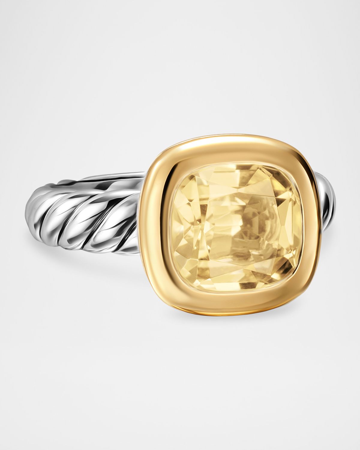 David Yurman Mercer Ring with Gemstone in Silver and 18K Gold, 10mm