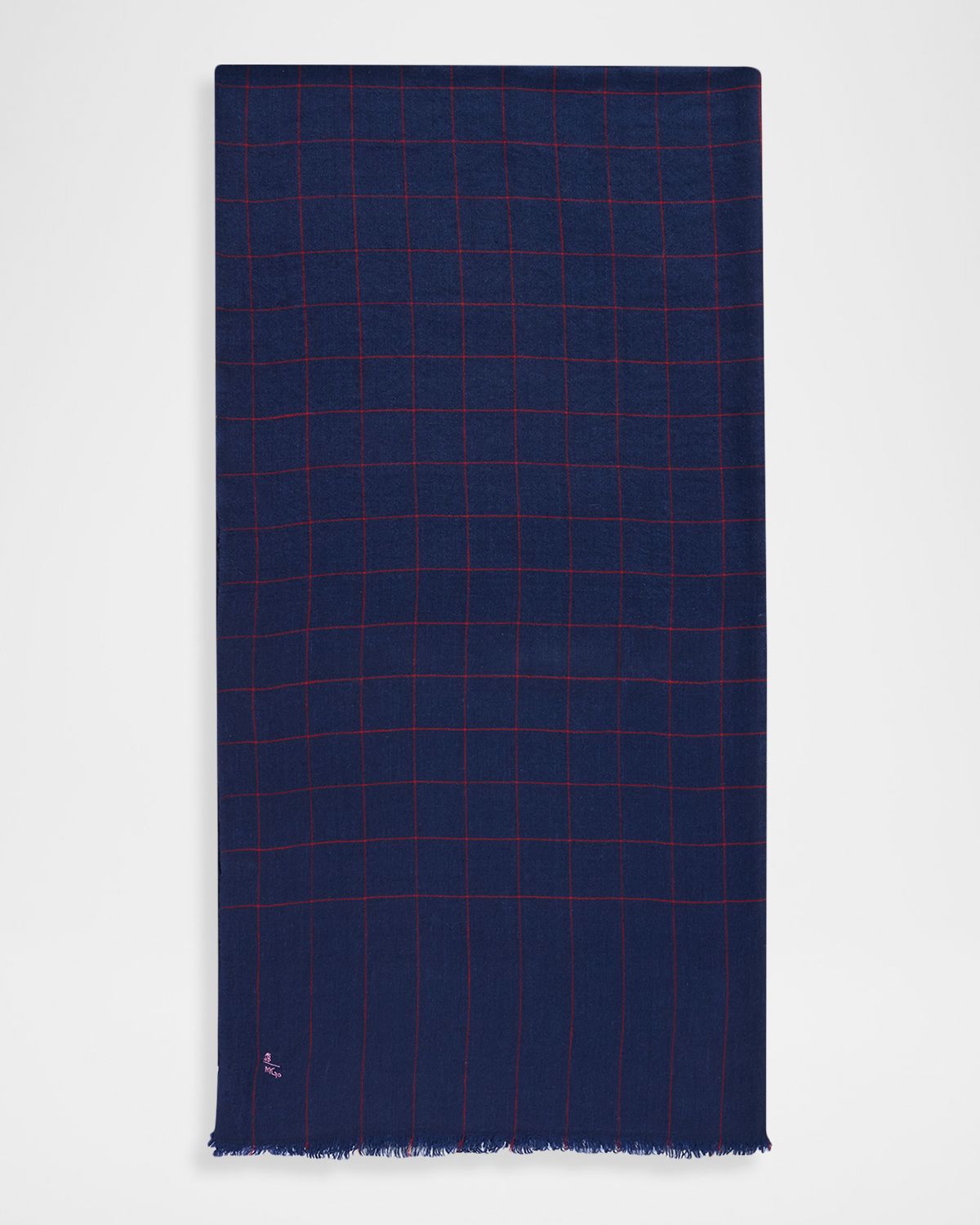 Anderson & Sheppard Men 's Hairline Windowpane Check Cashmere Scarf | Thumbnail 5 Anderson & Sheppard Men 's Hairline Windowpane Check Cashmere Scarf | Thumbnail 5